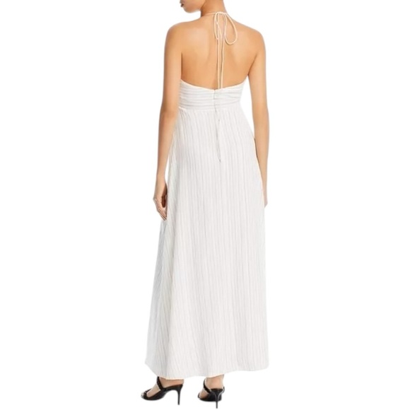 REBECCA TAYLOR | NWT Rumpled Stripe Halter Maxi Dress | White 14 - Picture 3 of 15